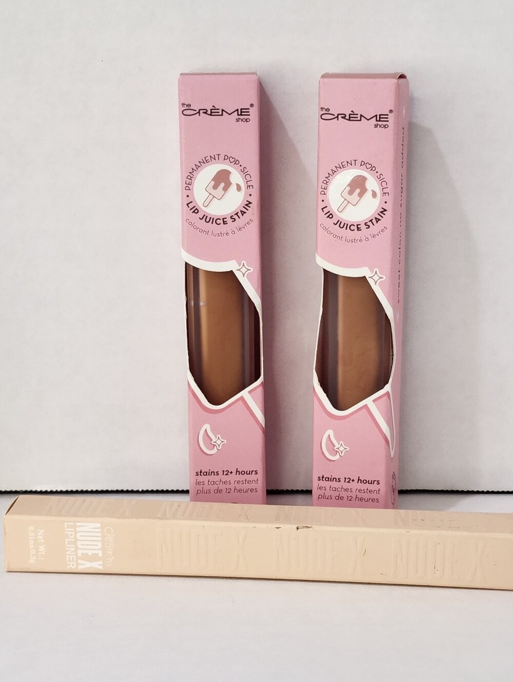 💋5/$25 The Creme Shop Lip Juice Stain (2) & Beauty Creations Nude X Lip Liner